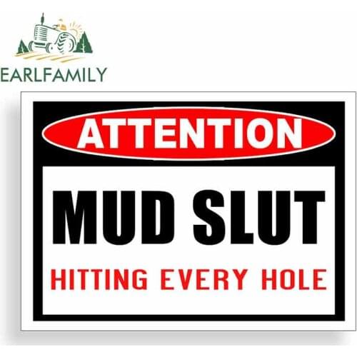 EARLFAMILY 13cm x 9.3cm Car Stickers Mud Slut Sticker Off Road ATV UTV 4x4 Cup Car Vehicle Truck Window Bumper Decal Graphic