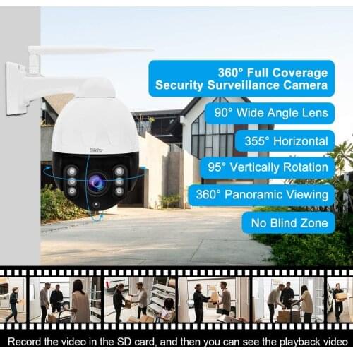 YoLuke 5MP ptz Camera Outdoor auto-Tracking 4X Optical Zoom WiFi IP Security Surveillance Camera Built-in Two Way Audios