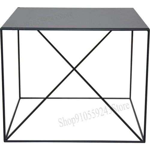 Customized Wrought Iron Square Small Coffee Table Nordic Simple Sofa Side Table Balcony Side Table Creative Corner Table Loft Si