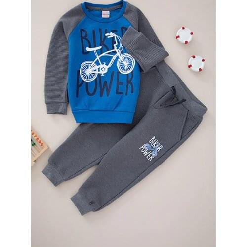 Boy Cotto Sweat Suit Cute Sports Daily Sweet Winter Comfortable Long Sleeve Sweat Newborns Clothing Set Baby Clothes Set