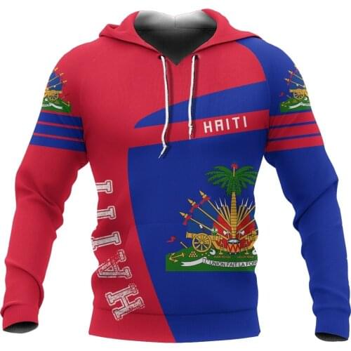 Newest Country Emblem Flag Caribbean Sea Haiti Island Retro Pullover Men/Women Tracksuit 3Dprint Streetwear Harajuku Hoodies B-7