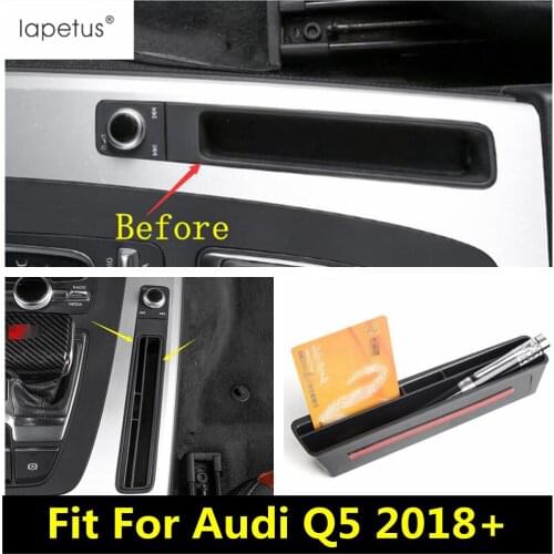 For Audi Q5 2018 - 2021 Plastic Central Control Card Bank Container Storage Clasp Box Molding Cover Kit Trim Accessories