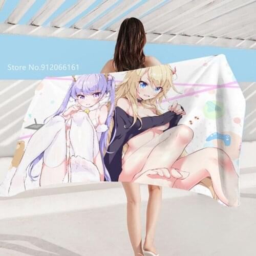 Aoba Suzukaze Beach Towel Sexy Girl Cartoon Toallas De Playa Grandes Japan Anime Beach Cover Up 3D Print Summer Yoga Blanket