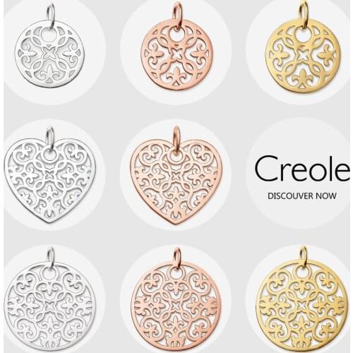 Round Disc Heart Ornament Necklace Pendant,2019 Summer New Fashion Jewelry 925 Sterling Silver Trendy Gift for Women