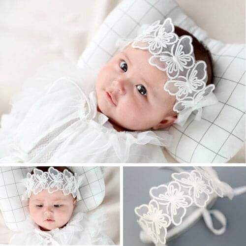 Cute Butterfly Baby Headband for Girls Head Bands Turban Newborn Lace Headbands Hairbands for Kids Baby Hair Accessories