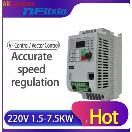 220V 0.75KW 1.5KW Frequency Inverter Variable Frequency Converter for AC Spindle Motor 220v 1 Phase Input & 3 Phase AC Drives