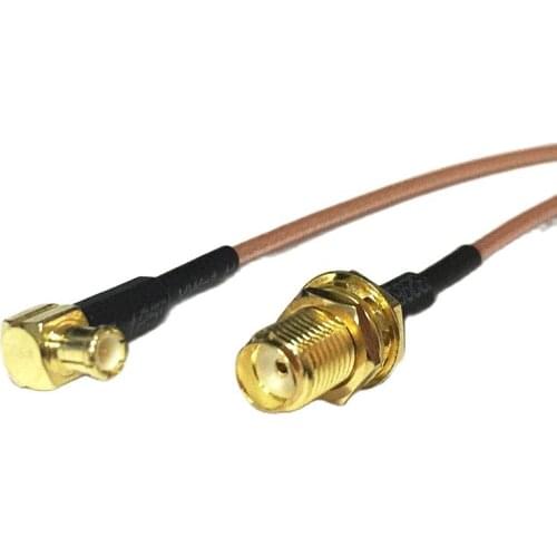 Modem extension cable SMA female jack nut to MCX Male right angle pigtail adapter RG178 15cm wholesale price