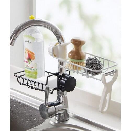 Faucet Drain Rack Stainless Steel Sponge Cloth Iron Hanging Basket Kitchen Sink Supplies Sink Storage Rack