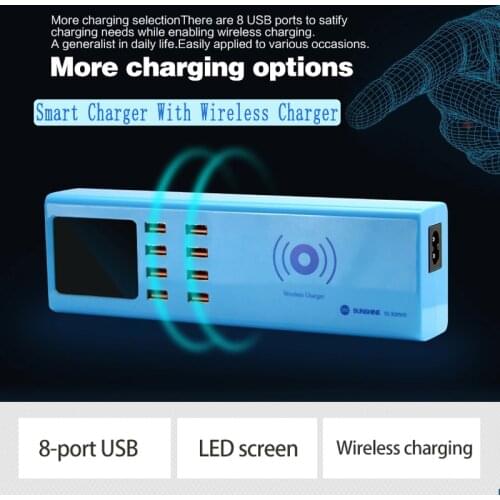 SS-309WD 8 USB ports Smart USB charger for wireless phone charging