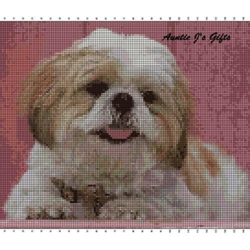 2020 New Arrival Embroidery Sweet Shih Cross Stitch Patterns Cute with 100% Cotton Floss& Free Shipping for Home Wall Decor