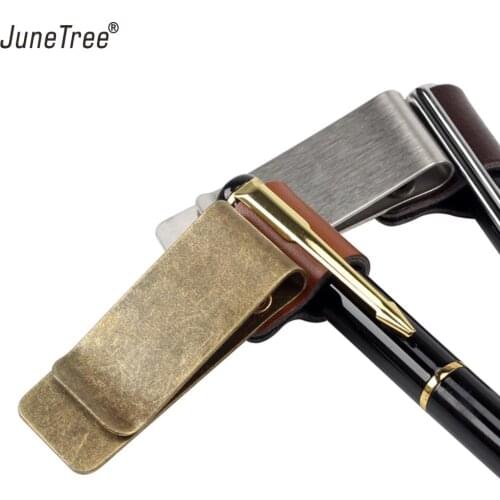 Vintage Traveler Notebook travel cliper notebook diaries pen holder purse metal copper clip Stainless steel Pencil Leather
