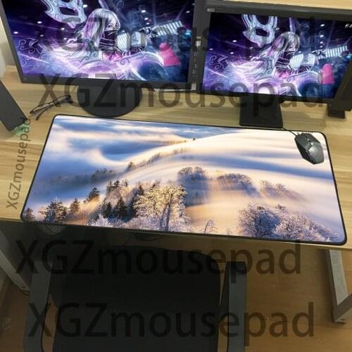 XGZ Exquisite snow mountain pattern table mat, multi-size selection, high-quality mouse pad, home office non-slip keyboard pad