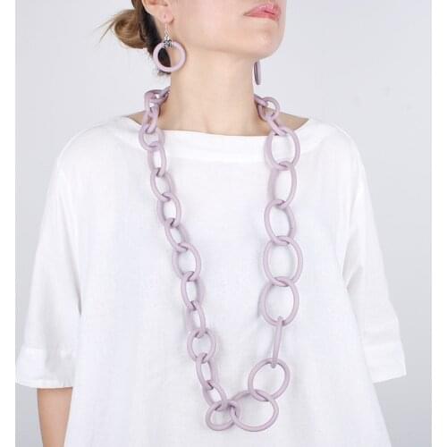 YD&YDBZ Colorful Rubber Big Circle Long Necklaces Ladies Fashion Design Pendant Necklace Bohemia 2021 Clothes Costume Jewelry