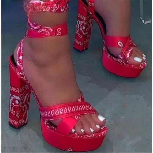 Sexy Women Sandal High Heels Gladiator Ankle Strap Sandals 2020 Hot Summer Ladies Party Pumps Shoes Sandalia Feminina Big 35-43