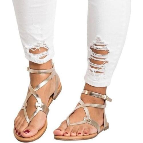 2021 New Summer Cool And Comfortable Leisure Thin Strap Combination Flat Round Toe Womens Sandals