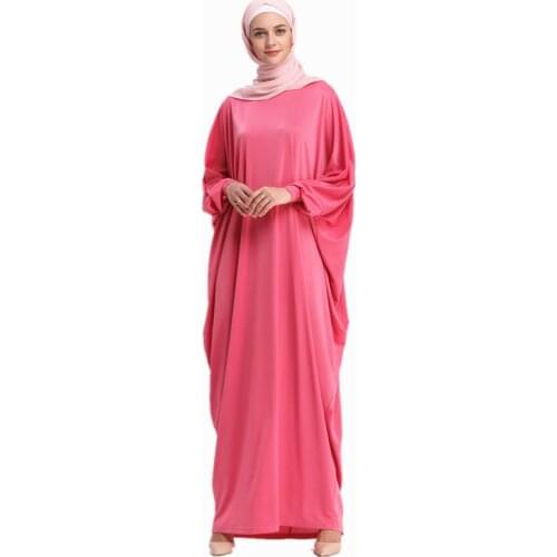 Womens Muslim Hijab Dress Arab Women Loose Abayas Long Bat Sleeve Arabic Dubai Turkish Kaftan Female Clothing