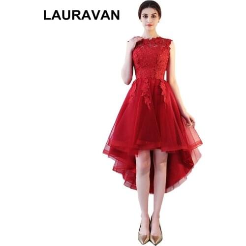 Robe de soiree burgundy grad college teen party dresses high school short front long back bridesmaid girls dressy tulle dress