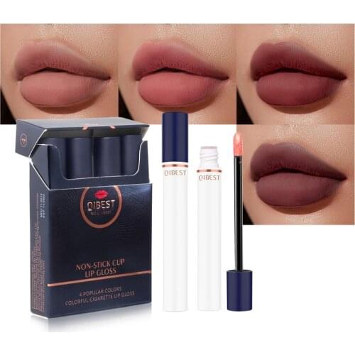 4pcs/set Matte Lipstick Velvet Sexy Lip gloss Set Cosmetic Lip Tint lip gloss Waterproof lipstick for lips Moisturizer Lip Gloss