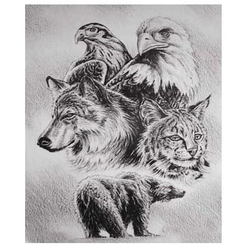 DIY 5d Diamond Painting wolf bears Cross Stitch Needlework 3d Diamond Embroidery 3d diamond painting birds christmas home decor