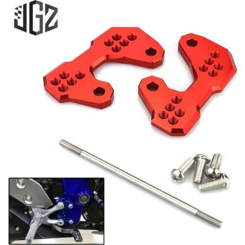 Pair Motorcycle CNC Aluminum Passenger Foot Pad Pedal Back Shift Bracket For Yamaha YZF R25 MT25 R3 ABS MT03 2015 2016 2017 2018