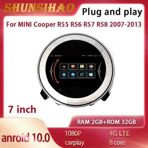ShunSihao car radio multimedia video player For For MINI Cooper R55 R56 R57 R58 2007-2013 android 10.0 autoradio stereo GPS navi