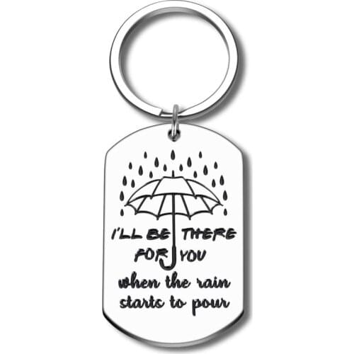 Couple Keychain I'll Be There for You Graduation Friend Inspired Keyring Gift for Best Friend Family Girlfriend Dad Mom Jewelry