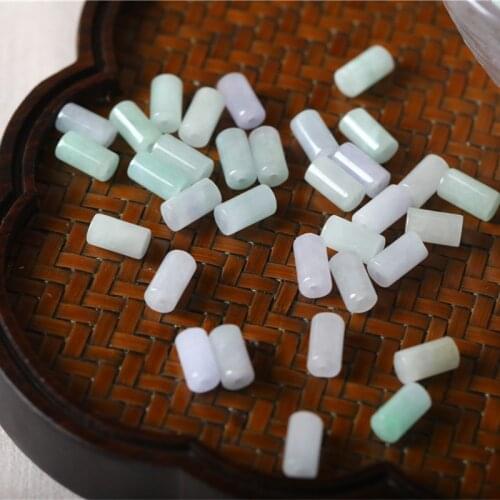 10pc Natural Emerald Jade Beads Pendants DIY Bracelet Earrings Charm Jewellery Accessories Amulet Women Sweater Chain