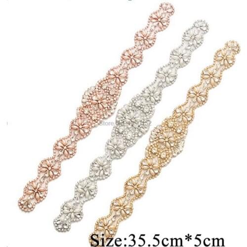 DHL 20pc Hand Beaded Sew On Fix Iron On Silver Crystal Rhinestone Craft Accessories for Wedding Dresses