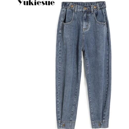 Women 2019 Mom Jeans Harem Jeans Casual Denim Pants Boyfriends Jeans Femme Trousers Ripped Jeans Vintage Retro