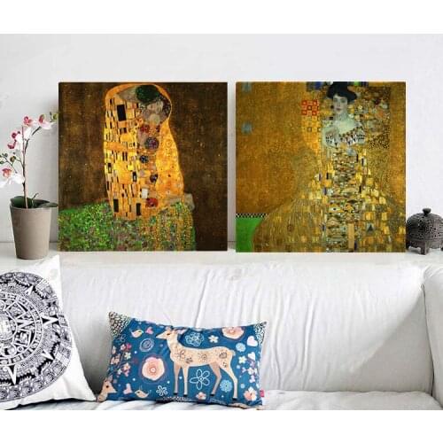 Gustave Klimt portrait painting Portrait of Adele Bloch-Bauer I 1907 the Kiss by Gustav Klimt original version reproduction