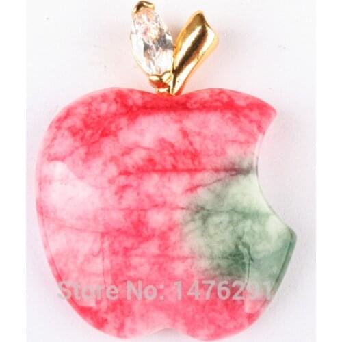 2016 Fashion Imitation Red Jades Carnelian Apple Phnom Penh Crystal Pendant 1PCS 25x33MM