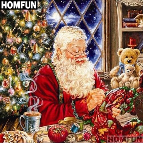 HOMFUN Full Square/Round Drill 5D DIY Diamond Painting "Christmas Gift" 3D Embroidery Cross Stitch 5D Decor Gift A01197