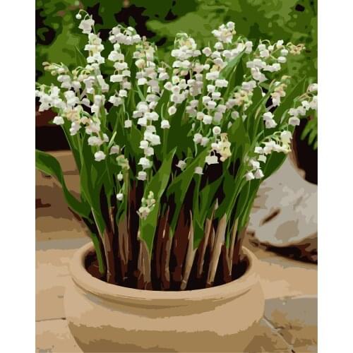 Lily of the valley Flower DIY Painting By Numbers Wall Art Picture Acrylic Painting For Home Decoration Drop Shipping 40x50cm