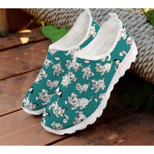 ELVISWORDS Women Shoes Cute Mechanical Dog Design Comfortable Womens Air Mesh Sneakers Non-slip Ladies Lazy Shoes zapatos mujer