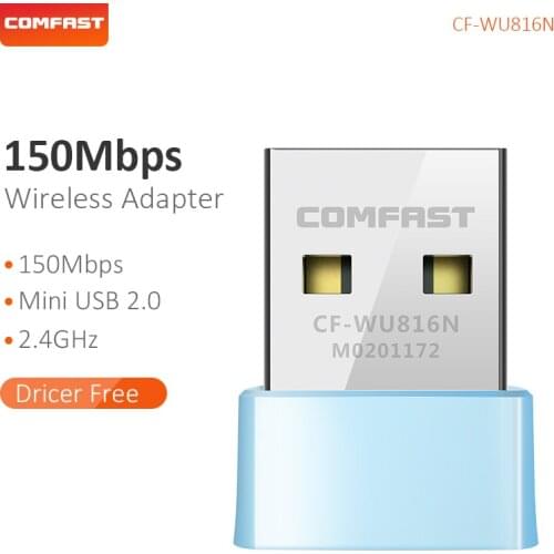 Mini USB wireless Wifi network card Driver Free 150mbps 2.4G wifi receiver USB 802.11 b / g / n WiFi adapter for desktop