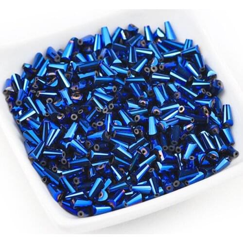 MKTREG Austria Ab Color 3*6mm Tower shape crystal Bead for Jewelry Making Diy Bracelet Material Perles Loose Spacer Glass Beads