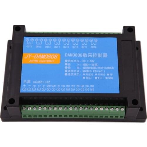 DAM0808 serial control module PC control relay output RS232+RS485 optocoupler isolation input