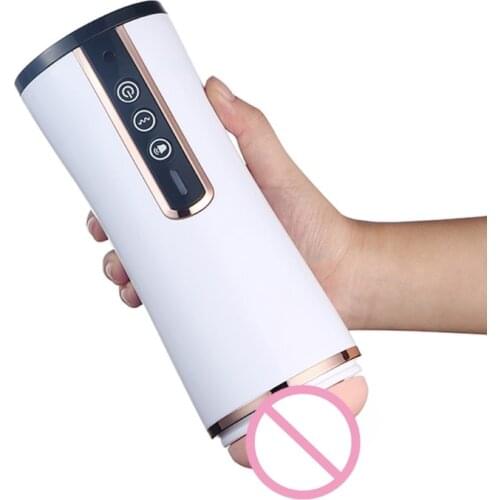 Male Masturbator 10Frequency Vibration Modes automatic heating Masturbating Cup Real Vagina pussy Moaning adult Sex Toys for Men