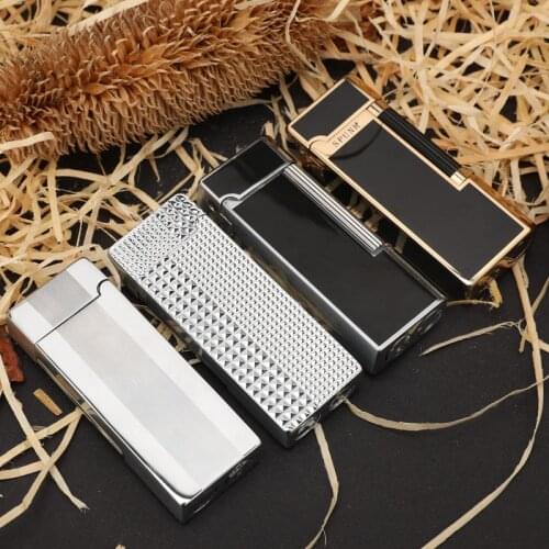 New Metal Windproof Oblique Flame Cigar Pipe Lighter Creative Butane Gas Inflatable Cigarette Lighter Men Smoking Gift