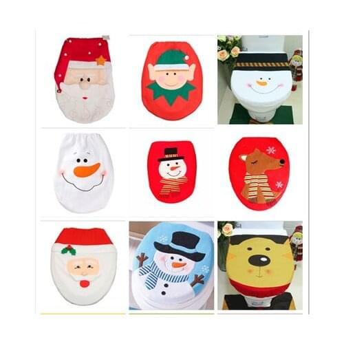 New Year xmas decoration Christmas Ornament 2019 Gifts Christmas Decorations for Home Santa Claus Toilet Lid Cover