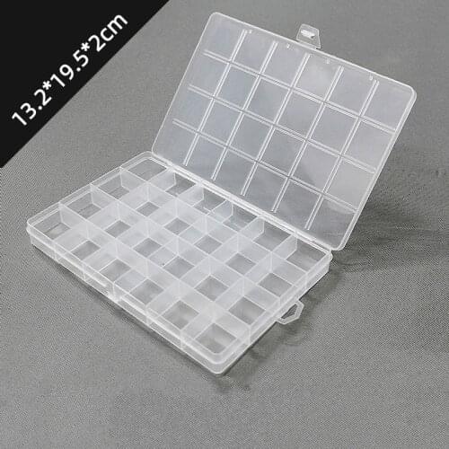 24 Slots Empty Storage Box for Nail Art Manicure Tools Jewelry Beads Display Storage Case Organizer Holder Clear Plastic