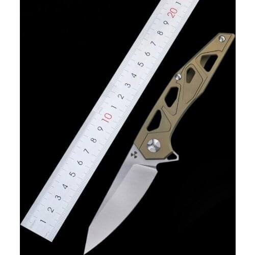 Titanium alloy handle D2 steel blade outdoor survival knife tactical folding knife fruit fixed tool knife hunting camping knife