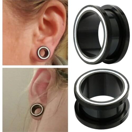 2PCS Ear Piercing Earrings Ring Ear Plugs Tunnels Stainless Steel Ear Expanders Ear Stretches Ear Reamer Ear Dilations Jewelery