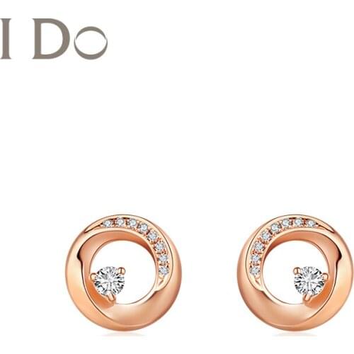 I Do Christmas 2020 trend Round Series Fine Jewelry Genuine Diamond 18 K Gold Earring Love Gift Christmas New Year