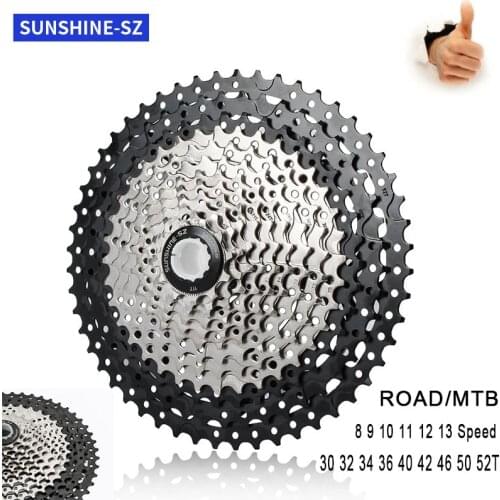 Sunshine Road Bike Freewheel 30 32 34 36 40 42 46 50 52T Bicycle Flywheel 8/9/10/11/12/13 Speed Cassette Sprocket For Shimano HG