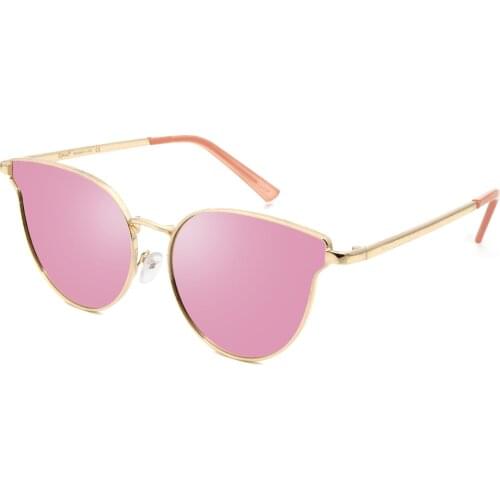 Cyxus Cat Eyes Polarized Sunglasses for Women UV400 Metal Frame Vintage Retro Eyewear for Girls 1817