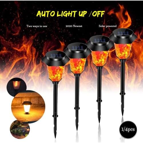 Flame Solar Powered Lawn Light Outdoor Garden lighting Waterproof Garden Decor Energy Save Landscape Light Front Porch Decor