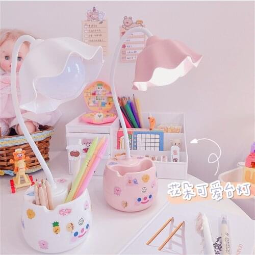 LED Desk Lamps USB Cable Powered Table Lamp Bendable LED Light Flower kids gift lampe de bureau bedroom lighting