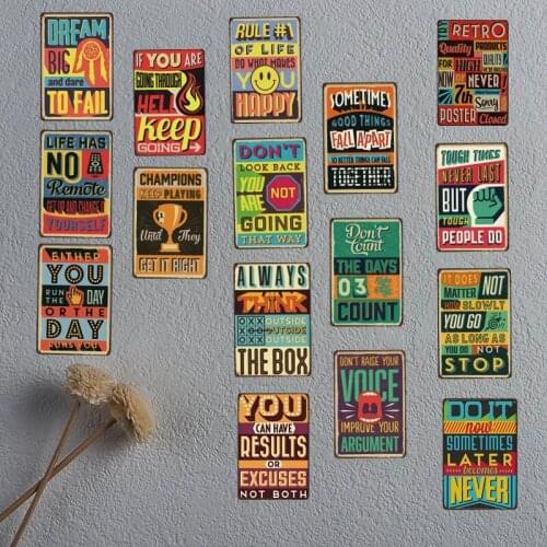 Dream Big Plaque Metal Vintage Tin Sign Family Rules Wall Party Garage Art Vintage Home Decor Metal Poster 30X20CM A-3341