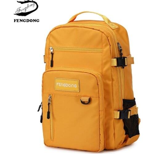 Fengdong Fashion Women Laptop Backpack Waterproof Travel Bagpack kawaii Schoolbag Children School Bag For Teenagers Girls 2021